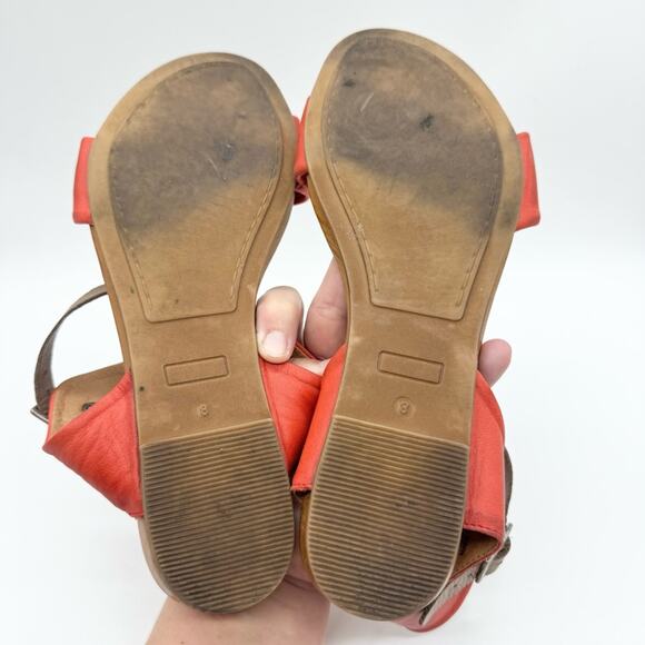 Miz Mooz Women's Alanis Ankle Strap Flat Sandals Red/Tan Size 8 Boho Festival - Picture 10 of 12